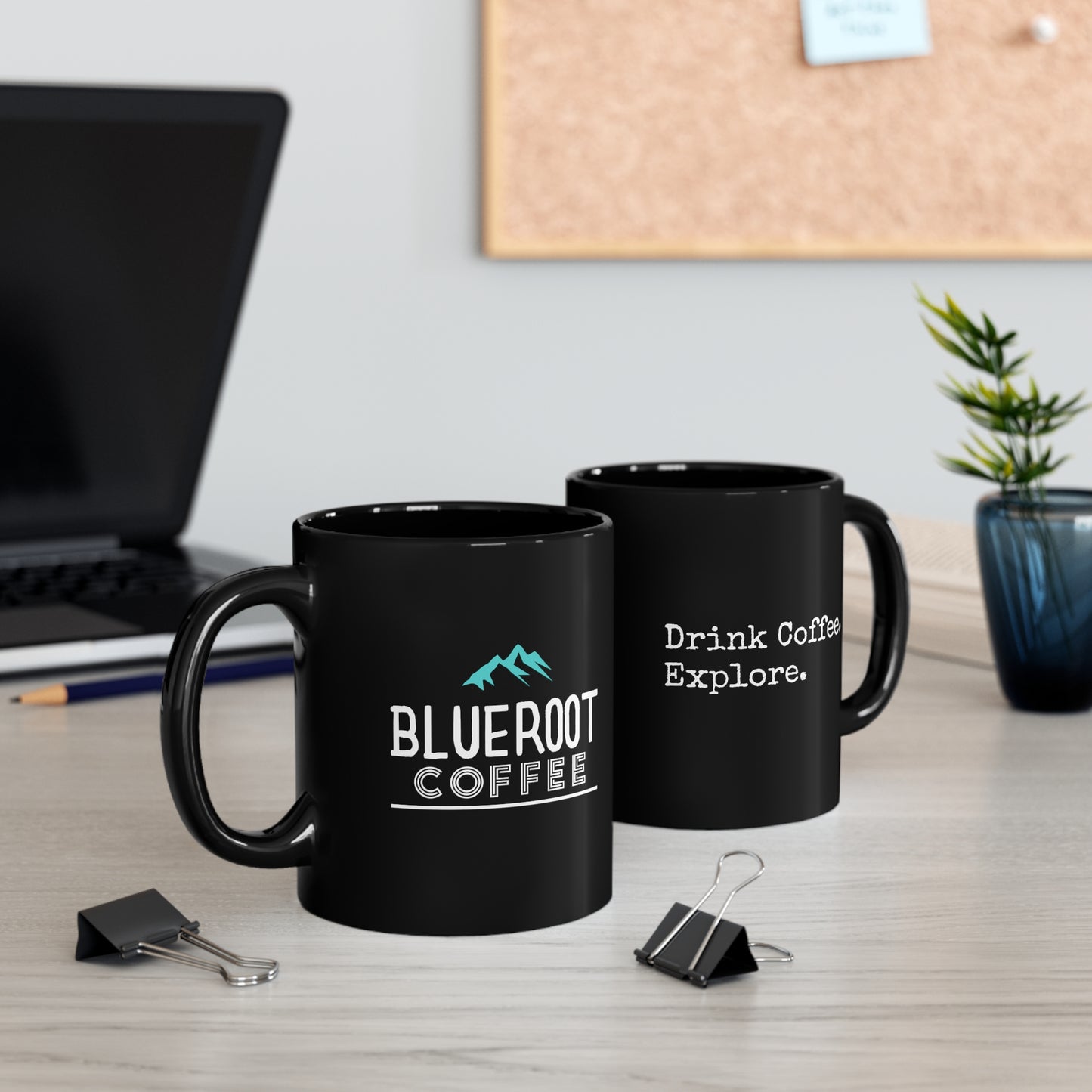Blueroot Coffee Logo 11oz Black Mug