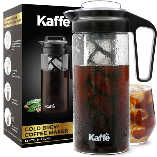 Kaffe Cold Brew Coffee Maker, Glass Coffee Pitcher. 1.3L