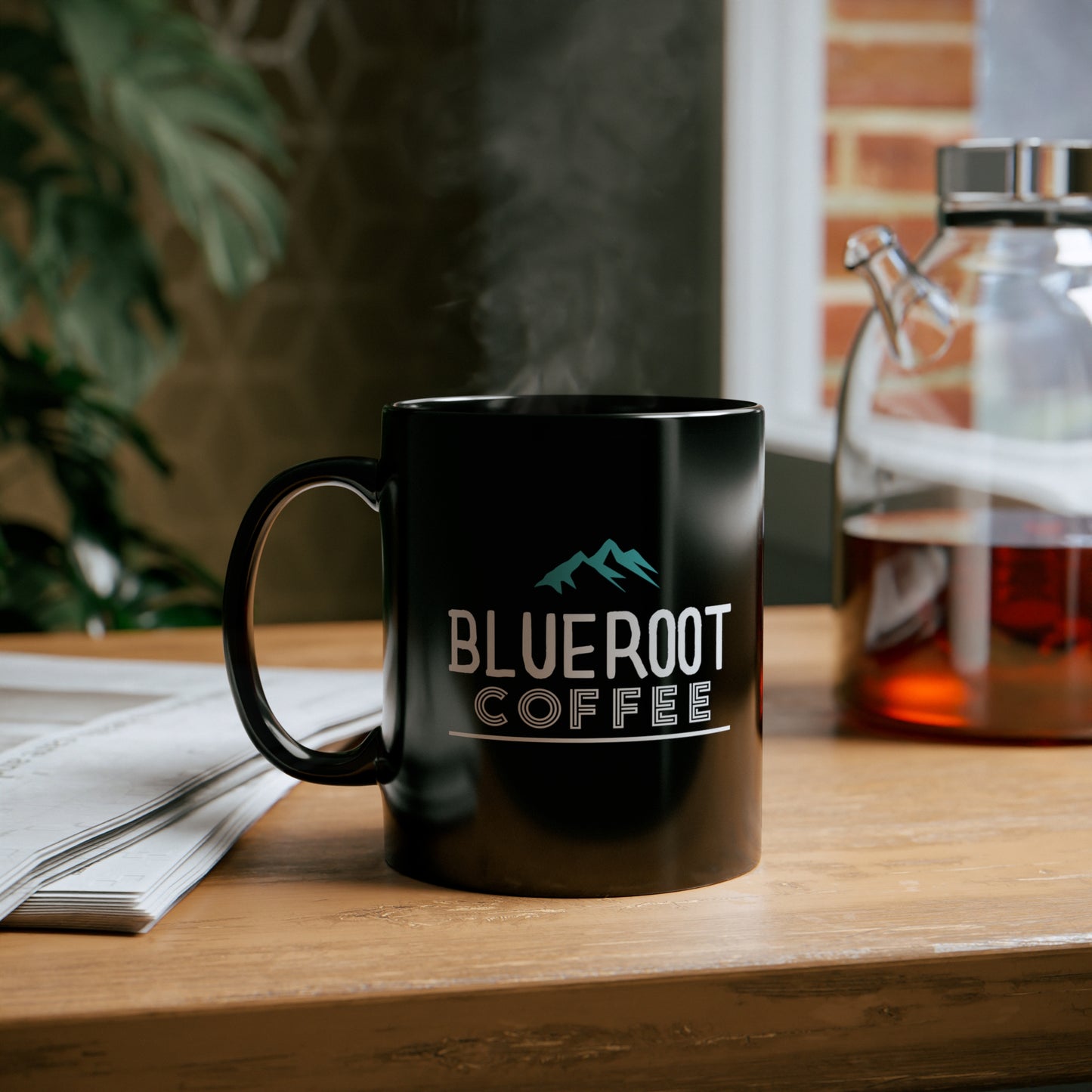 Blueroot Coffee Logo 11oz Black Mug