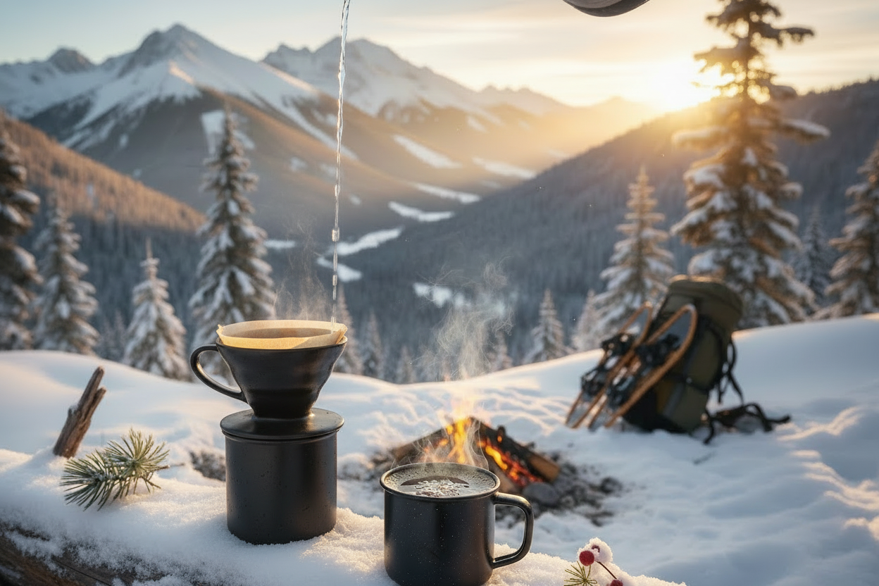 Peppermint Coffee Outdoor Winter Adventure