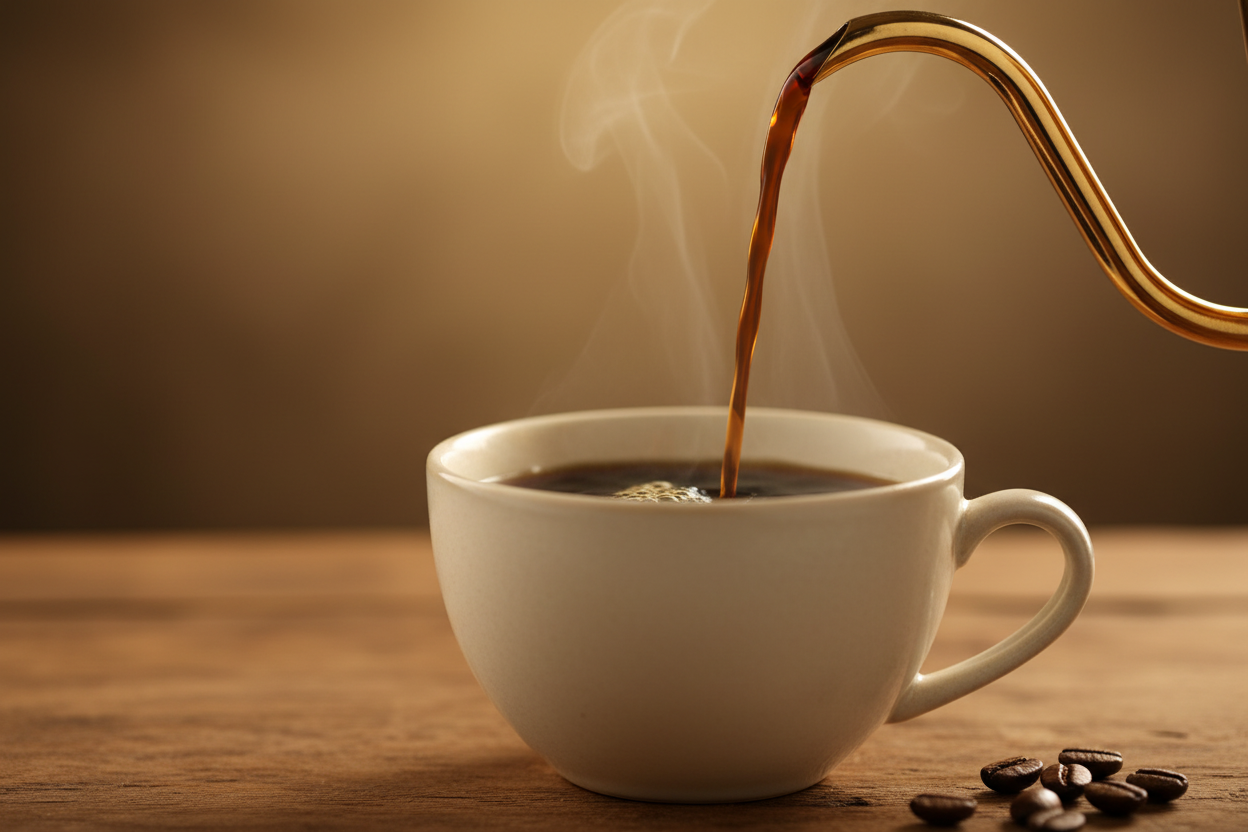 Pouring coffee